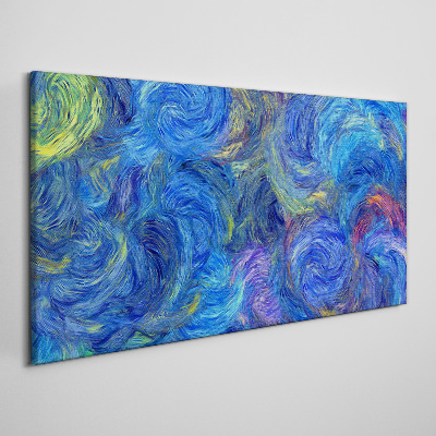 Schilderij op doek Wervelende blauwe spiralen