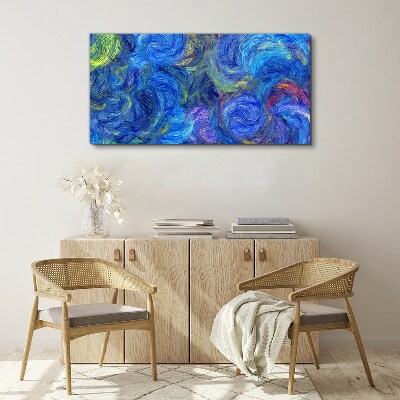 Schilderij op doek Wervelende blauwe spiralen