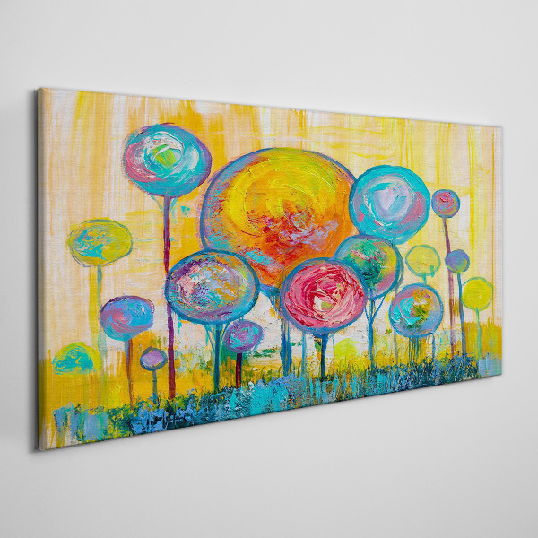 Schilderij op doek Kleurrijke cirkels tegen de zon