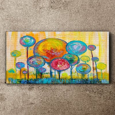 Schilderij op doek Kleurrijke cirkels tegen de zon