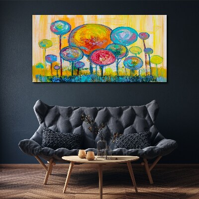 Schilderij op doek Kleurrijke cirkels tegen de zon