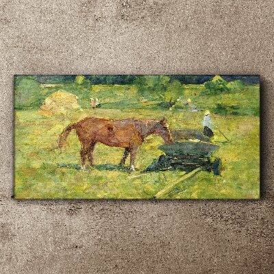 Canvas schilderij Plattelandsgezicht met paard
