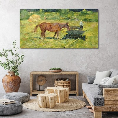 Canvas schilderij Plattelandsgezicht met paard
