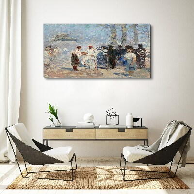 Schilderij op doek Ontmoeting op het platteland