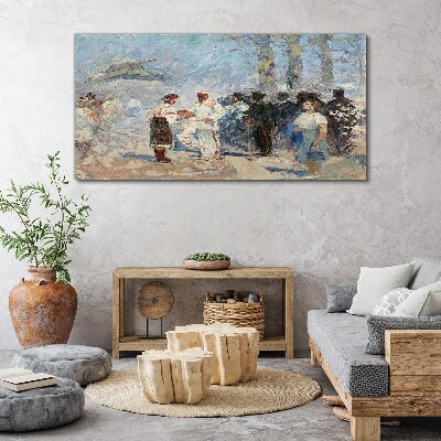 Schilderij op doek Ontmoeting op het platteland