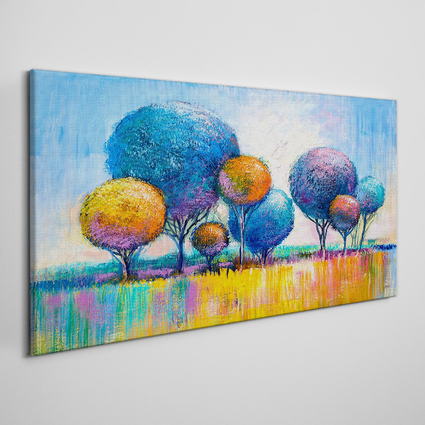 Canvas schilderij Kleurrijke bomen in de zomerzon