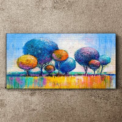 Canvas schilderij Kleurrijke bomen in de zomerzon