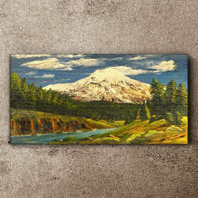 Canvas schilderij Berglandschap met een rivier