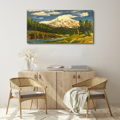 Canvas schilderij Berglandschap met een rivier