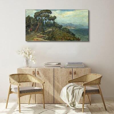 Foto op canvas Zeegezicht met een boom