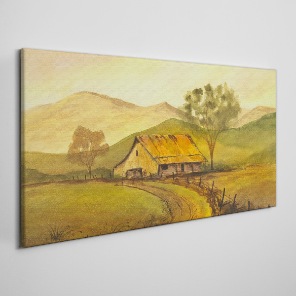 Schilderij op doek Een vredig landelijk landschap in de ochtend