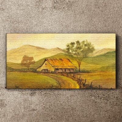 Schilderij op doek Een vredig landelijk landschap in de ochtend