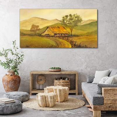 Schilderij op doek Een vredig landelijk landschap in de ochtend