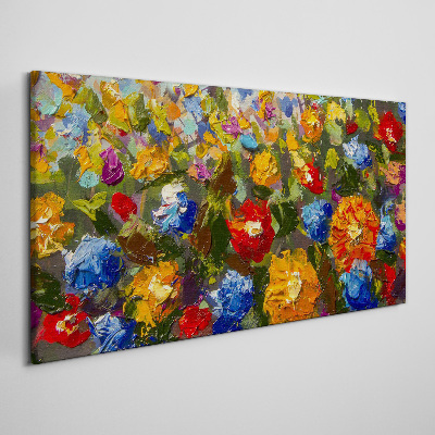 Schilderij op doek Een bloemenlandschap in intense kleuren