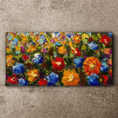 Schilderij op doek Een bloemenlandschap in intense kleuren