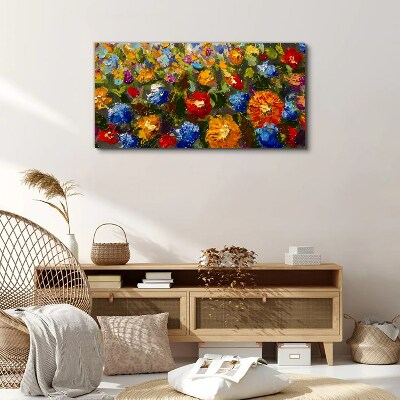 Schilderij op doek Een bloemenlandschap in intense kleuren