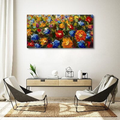 Schilderij op doek Een bloemenlandschap in intense kleuren
