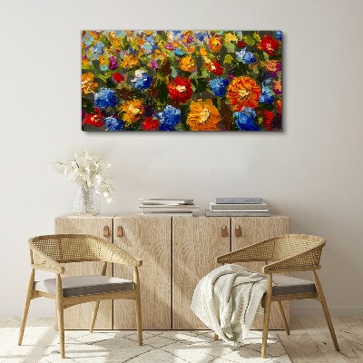 Schilderij op doek Een bloemenlandschap in intense kleuren
