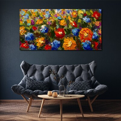 Schilderij op doek Een bloemenlandschap in intense kleuren