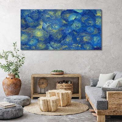 Schilderij op doek De nachtelijke hemel in tinten blauw