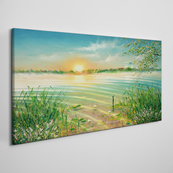 Foto op canvas Een rustige ochtend aan het meer