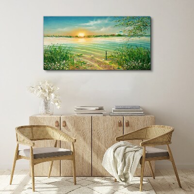 Foto op canvas Een rustige ochtend aan het meer