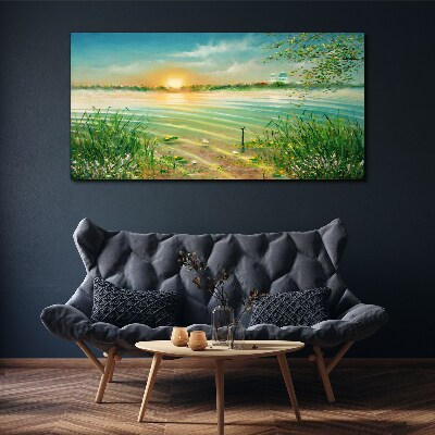 Foto op canvas Een rustige ochtend aan het meer