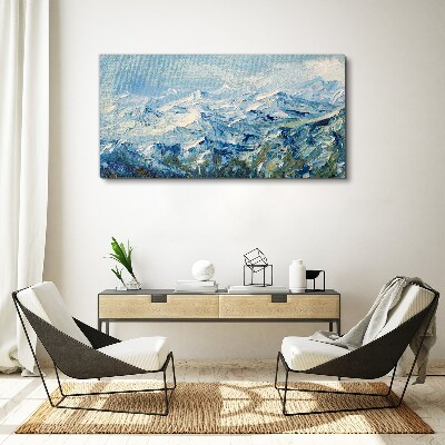 Canvas schilderij Berglandschap in blauwtinten