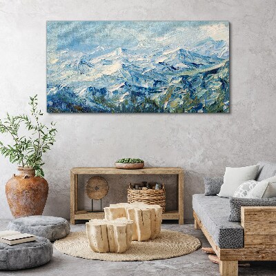 Canvas schilderij Berglandschap in blauwtinten