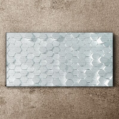 Schilderij op doek Zeshoekig patroon in grijstinten