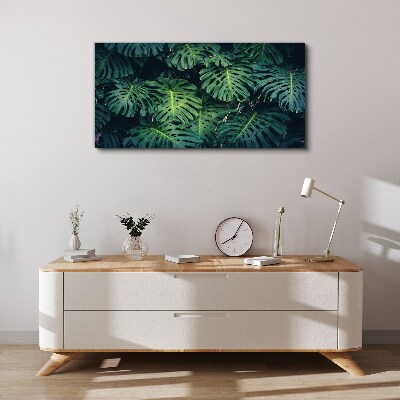 Canvas schilderij Tropisch groen in monsterabladeren
