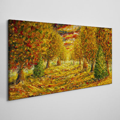 Canvas schilderij Gouden herfstlandschap