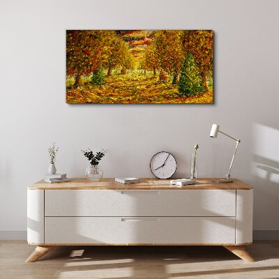 Canvas schilderij Gouden herfstlandschap