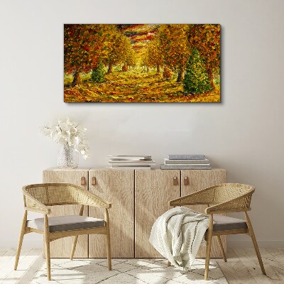 Canvas schilderij Gouden herfstlandschap