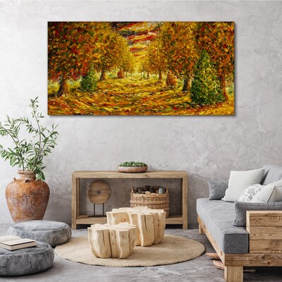 Canvas schilderij Gouden herfstlandschap