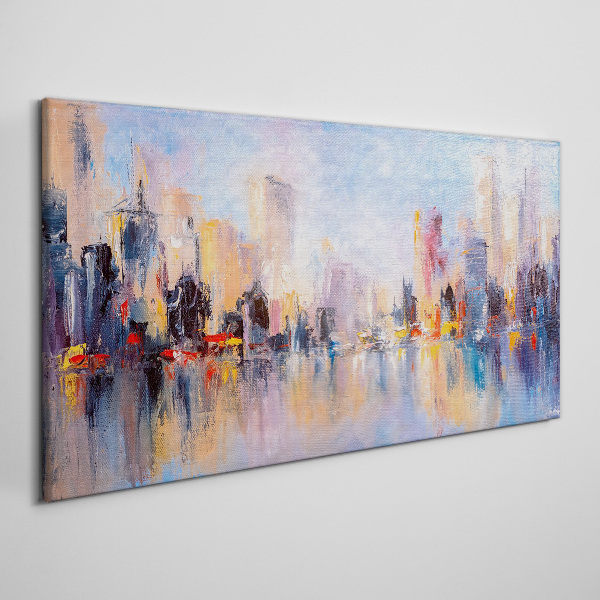 Foto op canvas De stad in de gloed van de zonsondergang