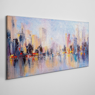 Foto op canvas De stad in de gloed van de zonsondergang