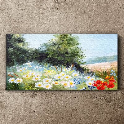Canvas schilderij Zomerweiden in volle bloei