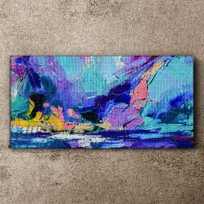 Canvas schilderij Abstract landschap in paarse tinten
