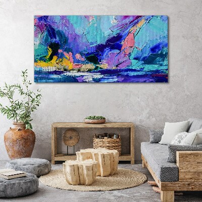 Canvas schilderij Abstract landschap in paarse tinten