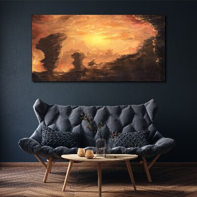 Foto op canvas Zonsondergang boven de wolken
