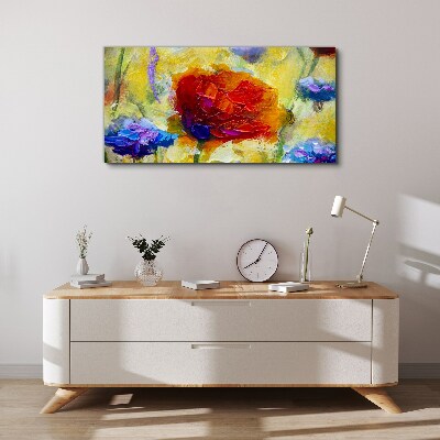 Canvas schilderij Een bloemenexplosie van kleuren