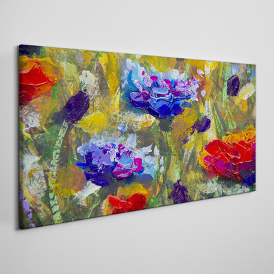 Schilderij op doek Een bloemenlandschap in intense kleuren