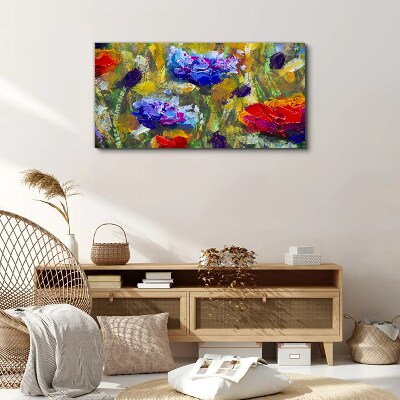 Schilderij op doek Een bloemenlandschap in intense kleuren