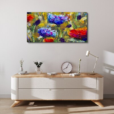 Schilderij op doek Een bloemenlandschap in intense kleuren
