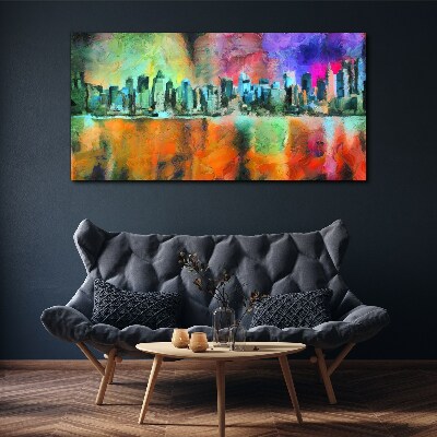 Schilderij op doek Kleurrijk stadsgezicht van de horizon