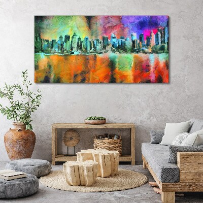Schilderij op doek Kleurrijk stadsgezicht van de horizon