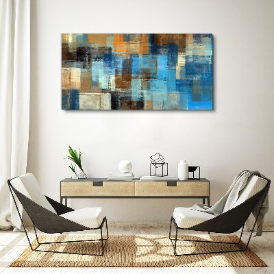 Schilderij op doek Abstract mozaïek van blauwe tinten
