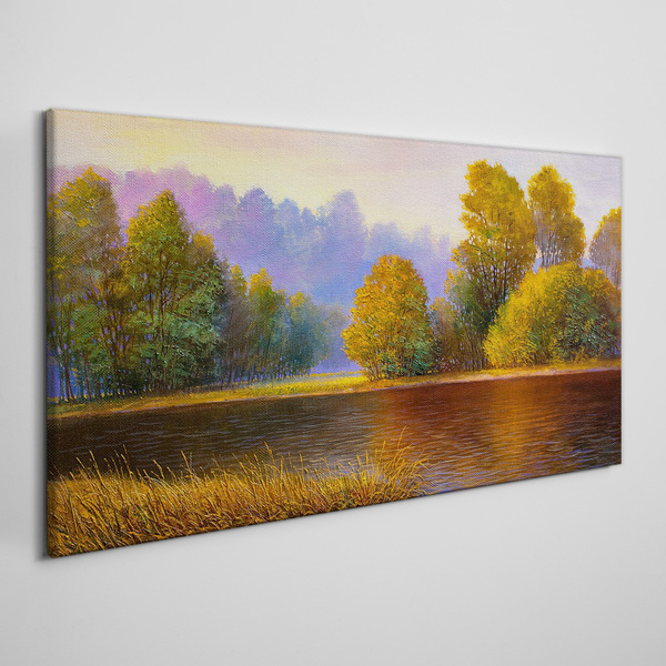Canvas schilderij Een vredig herfstlandschap