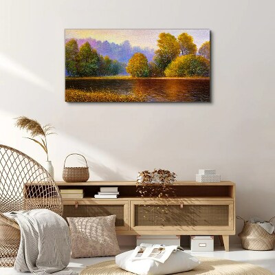 Canvas schilderij Een vredig herfstlandschap
